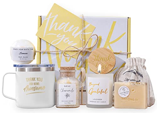 Thank You Gifts for Women Spa Thoughtful Unique Office Gifts for Coworkers Nurse Friends Men Boss Employee Secretary Hostess Teacher Mom Her Appreciation Gift Boxes Coffee Mug Holiday Gifts Basket